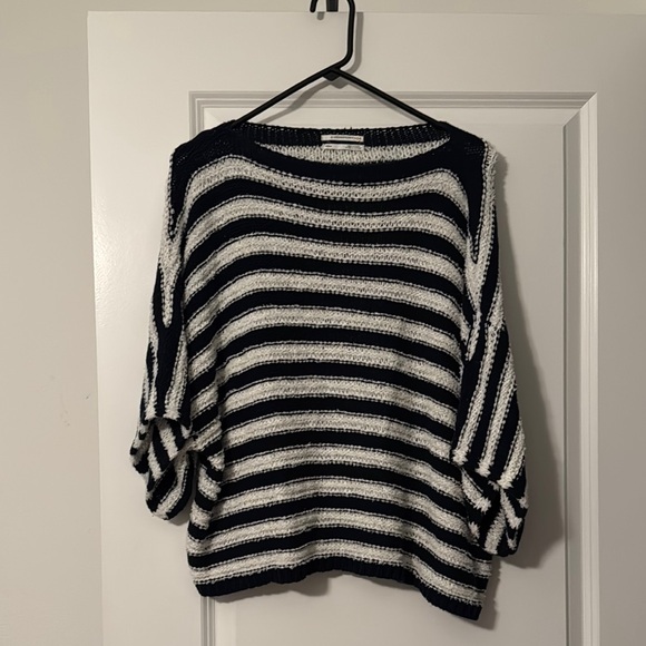 Anthropologie Sweaters - Anthropologie Black and White Crew Neck Striped Sweater